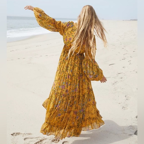 Free People Cassis Yellow Maxi Dress - Picture 8 of 12